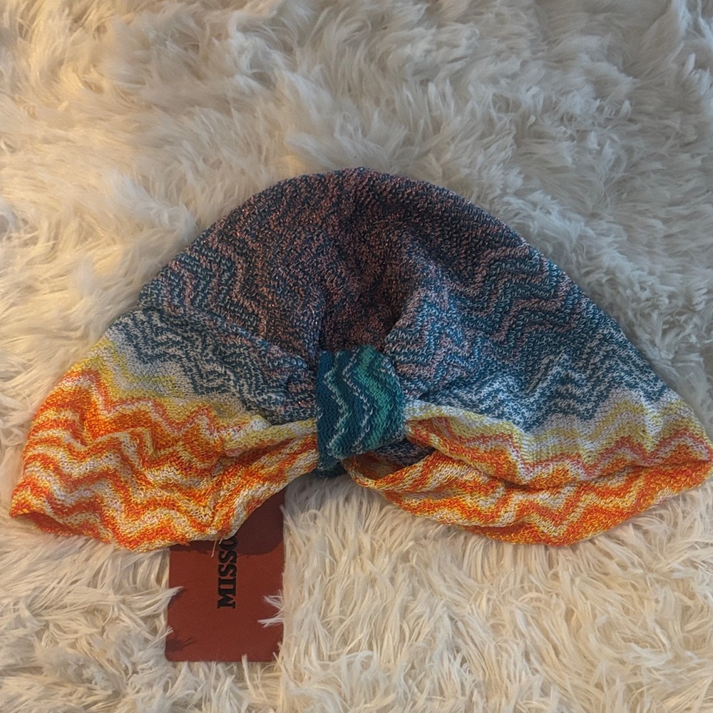 MISSONI Colorful Zigzag Knit Beanie